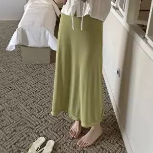 핫핑 [촉감굿/꾸안꾸] 뉴트로 밴딩 플레어 프릴 롱스커트