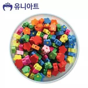 [셀러허브]유니아트 5000통 (모양비즈 39번) 나무비즈 (꽃-소) (P0000CHF) (S11527567)
