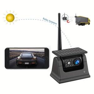 태양광 패널 100M 마그네틱 히치 무선 후방 카메라 버스 밴 트럭 RV 자동차 DVR WiFi HD 업데이트