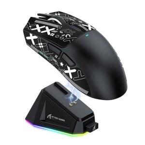 매직리파인어 어택 샤크 X11 59g 초경량 무선 게이밍 마우스 그립 테이프 RGB 충전 도크 BT / 2.4G 무선/유선 PC 22000 DPI 5개의 프로그래밍 가능한 PC/Mac 버튼블랙
