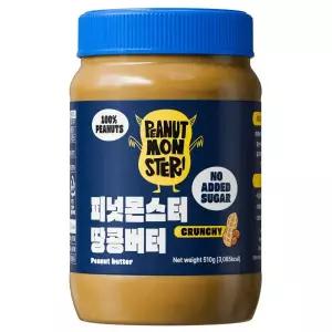 압도적 고소함 피넛몬스터 무첨가 무가당 100 땅콩버터 크런치 1개 510g 베이킹 초코 에어프라이어 제과점