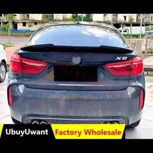UBUYUWANT 신형 자동차 스포일러 윙 BMW 호환 X6 F16 - FRP 카본 파이버 자동차 리어 트렁크 립 스포일러