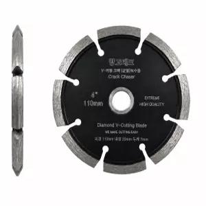 망고테크 다이아몬드 V커팅 그라인더날 110mm 두께 7mm 크랙체이서 균열보수 콘크리트 크랙 보수용 방수 홈파기 절삭 컷팅