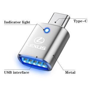 렉서스 FSPORT LBX NX RX 350h ES UX 300e GS GX IS LS CT용 차량 내부 C타입 USB 플러그 변환 자동차 호환