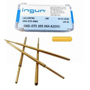 100PCS INGUN 프로브 GKS075 305 064 A2000/A2800 회로 기판  용 소형 원형 헤드 스프링 핀 외경 1.02mm