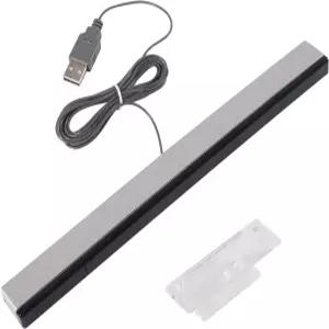 Wii용 Aokin USB 센서 바 닌텐도 U용 교체용 유선 적외선 클리어 스탠드 실버/블랙 포함
