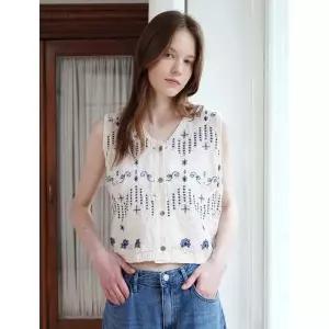 [하프클럽/르샵]에스닉 자수 크로셰 베스트 (DP3VW001A)