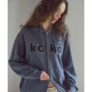 꼼파뇨 CPGN STUDIO 2-WAY KOKO 아플리케 피그먼트 후드 집업 다크블루