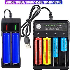 2/4 슬롯 18650 리튬 배터리 충전기 충전식 듀얼 DC 4.2 V 1000mA