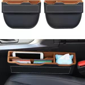 Arcoche 2팩 블랙 옵시디언 카시트 갭 필러 - 자동차 SUV 트럭 안티 드롭 콘솔 측면 수납 인테리어