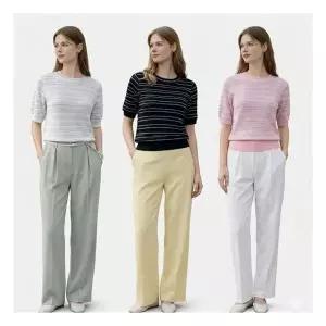 기타 올리브그린 A30 24SS 메탈글리터 썸머 스트라이프 니트3종