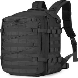 캠고 밀리터리 전술 백팩 25L MOLLE 하이킹 데이팩 트레킹 럭스백 버그 아웃백 데일리 아웃백(블랙-25L)