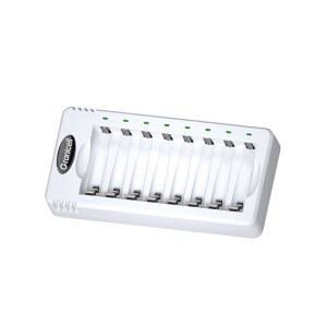 그래니셀 8 베이 AA 및 AAA 배터리 충전기, 독립 슬롯, USB 고속 충전, Ni-MH/Ni-CD 충전식 배터리, 어댑터 없음