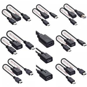 Type-C 미니 소형 마이크로 USB 2.0 분배기 Y 1 암-2 남성 데이터 충전 케이블 연장 코드 휴대폰용  동기화