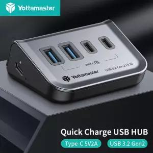 Yottamaster 7 슬롯 플러그 허브 PC 노트북 용 다중 소켓 확장기 도크 어댑터 멀티 포트 분배기 USB A 유형