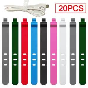 20PCS 실리콘 케이블 와인 더 주최자 클립 전화 충전 와이어 코드 관리 버클 스트랩 이어폰 라인 Storge