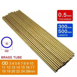호환  황동 파이프 0.5mm 벽 두께 1.5-30mm OD 튜브 300mm 500mm 길이 스트레이트 튜브 외경 모델링 막대
