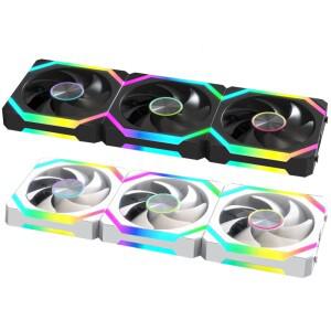 JUMPEAK HS120 Halo ARGB 쿨링 팬 360mm 모듈형 스택형 접합 키트 게이밍 PC 케이스 수냉 쿨러