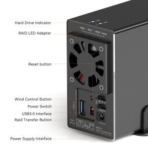 MAIWO 2 베이 HDD 도킹 스테이션, SATA-USB 3.0 하드 드라이브 인치 케이스용, 4 RAID 모드