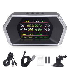 헤드업디스플레이 HUD 신형 스마트 P17 OBD2 전자장치 차량용 컴퓨터 GPS 진단 게이지 전압 헤드업 디지털 디스플레이 속도계