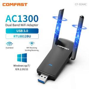 블랙박스동글이 컴패스트 1300MBPS USB 동글 네트워크 카드 윈도우 안테나 RTL8812BU 45GHZ USB3 무선 어댑터 2DBI 10 와이파이 11