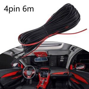 후방카메라배선 6M 차량용 비디오 트레일러 카메라 DVR 와이어 12V24V 검은색 케이블 트럭 5MM 연장 4핀 대시 후면보기