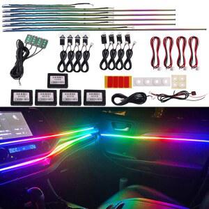 엠비언트라이트 14 IN 18 차량용 컬러 조명 광섬유 RGB LED 아크릴 64