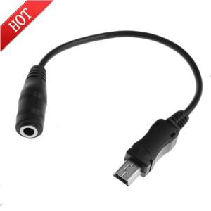 미니 소형 USB 5 핀 수-3.5mm 암 헤드폰 잭 Aux 오디오 어댑터 케이블 15cm