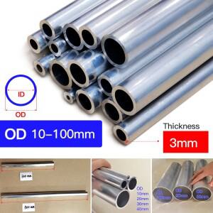 긴6063 알루미늄 합금 튜브  파이프  두께 3mm  10-100mm  OD 직선 원형 500mm