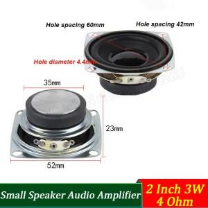 사각형 전 범위 스피커 2 인치 3W 4 옴 52mm 35/40 마그네틱 링 3 와트 4R 소형 오디오 증폭기