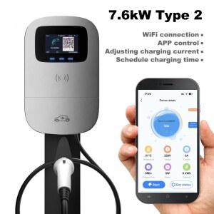 가정용전기차충전기 JIGU 6KW 32A EV 화면 전기 단상 220V APP 차량용 충전소 WIFI WALLBOX 7KW 충전기