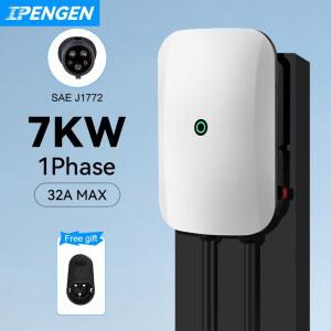 가정용전기차충전기 IPENGEN EV 충전소 1상 WALLBOX TYPE2 EVSE SAE 케이블 충전기 차량용 32A 전기 TYPE1 J1772 GBT 5M