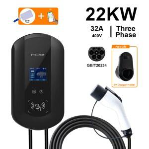 가정용전기차충전기 EV 충전소 TYPE2 충전 GBT 16A 11KW 차량용 스와이프 충전기 제어 APP EVSE 32A 전기 622KW 3상 WALLBOX