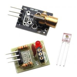 레이저 센서 모듈이 포함된 KY-008 650nm 레이저 송신기 모듈 Arduino용 비변조기 튜브 레이저 수신기 모듈