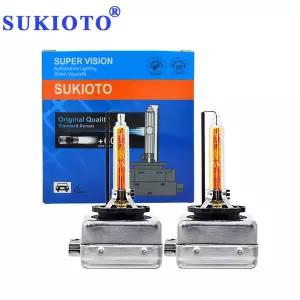 LED전구 SUKIOTO 크세논 HID 램프 전구 D1S 자동차 헤드라이트 키트용 교체 전구 3000K 황색등 12V 35W 2