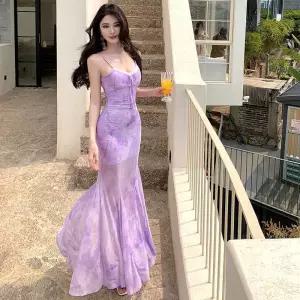 여성용 원피스 치마 망사 하계 힙 민소매 머메이드 비치 나시 롱스커트 싸개 코디 스포M2