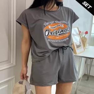[올리비에스클로젯][SET]오리지널 프린트 티셔츠 팬츠 2종세트_O2605SE078B