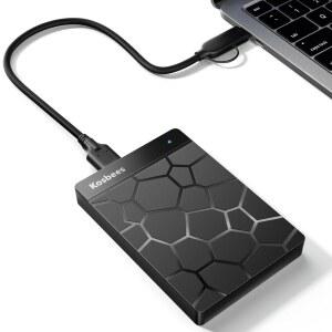 코스비 500GB 외장 하드 드라이브, 윈도우용 휴대용 PC, MAC, 노트북, PS4, Xbox One, 360과 호환되는 울트라 슬림 HDD 스토어; 플러그 앤 플레이 준비