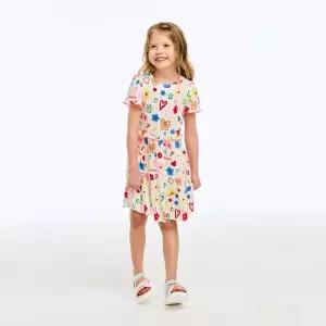 BENETTON KIDS [Online Exclusive] 팝 하트 보드레 플리츠 원피스_QAOP23631WH 1001059