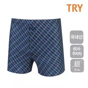TRY 주자직 남성 트렁크 60수 사각 면팬티 남자 속옷 (14413116A)