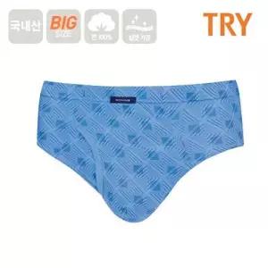 TRY 남성 삼각팬티 맥시 면100 브리프 속옷 1매 회색 (14415022A)