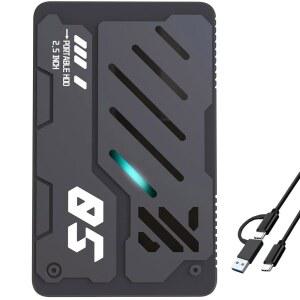 Tianken 울트라 슬림 휴대용 외장 하드 드라이브 USB 3.1형 C HDD 스토리지 - PC, 노트북, Mac, Xbox One, PS4, PS5 (1TB)
