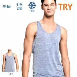 TRY 인견 인팅 남성 냉감 민소매 인견런닝셔츠(택1) (15088571A)