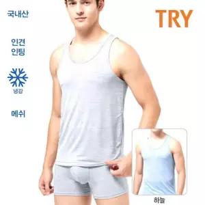 TRY 남성 냉감 인견인팅 민소매 메쉬 런닝셔츠(택1) (15088569A)