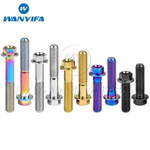 Wanyifa 티타늄 볼트 M7x10 15 20 25 30 35 40 45 50mm 플랜지 육각 알렌 헤드 나사 자전거 바이크 오토바