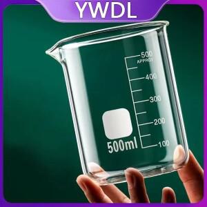 YWDL 500/1000ml 고붕규산 유리 계량컵 손잡이 포함/없음 내열성 실험실 비커 주방 도구