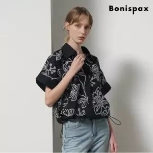 오버핏 플라워 자수 카라 코튼 셔츠 (XP2BA051L0)