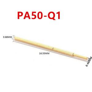 금도금 용수스틸  핀 니들 튜브  PCB 포고 핀  PA50-Q1 4 턱 매화 헤드  0.68mm 길이 16.55mm  100 개