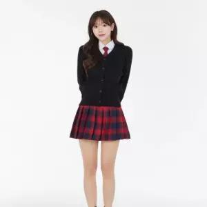 A라인 체크 테니스 스커트(레드) 교복 치마 유니폼