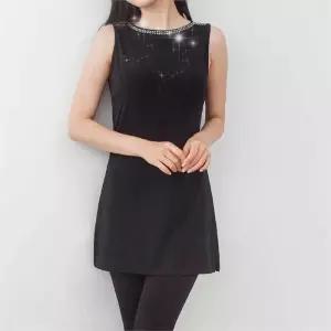 원피스형 보석 민소매 롱블라우스 엄마옷 중년 마담복 (9321515A)
